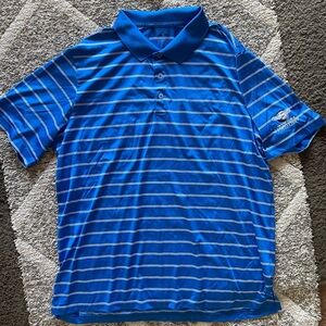 adidas Vibrant Blue Polo with White Stripes